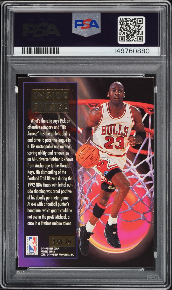 1993 Ultra Inside Outside Michael Jordan #4 PSA 8 NM-MT