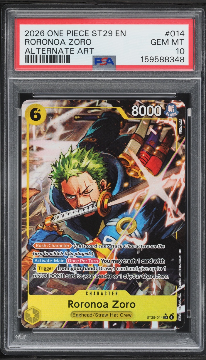 2026 One Piece Starter Deck Egghead Alt Art Roronoa Zoro #ST29-014 PSA 10 GEM MINT