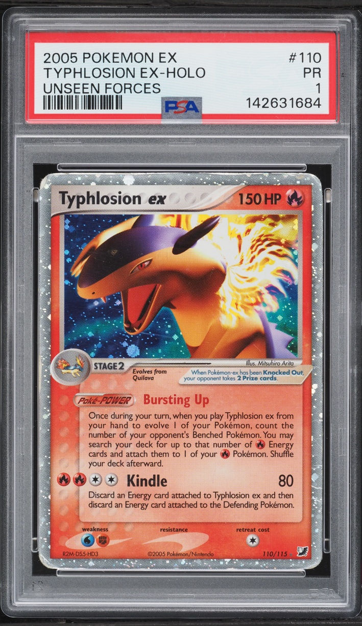 2005 Pokemon EX Unseen Forces Holo Typhlosion EX #110 PSA 1 PR