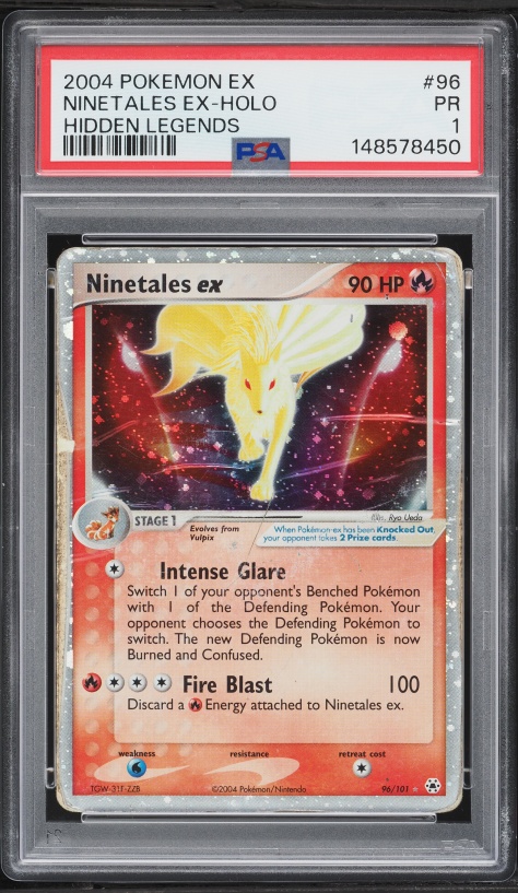 2004 Pokemon EX Hidden Legends Holo Ninetales EX #96 PSA 1 PR