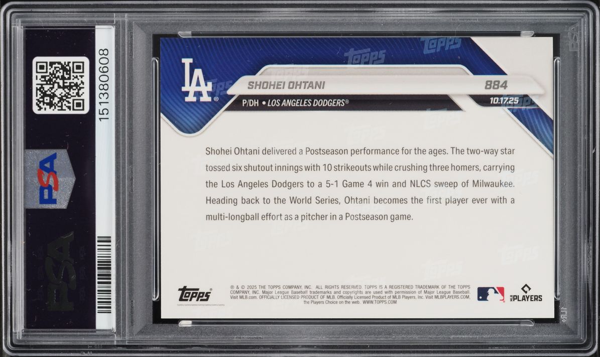 2025 Topps Now Shohei Ohtani #884 PSA 10 GEM MINT