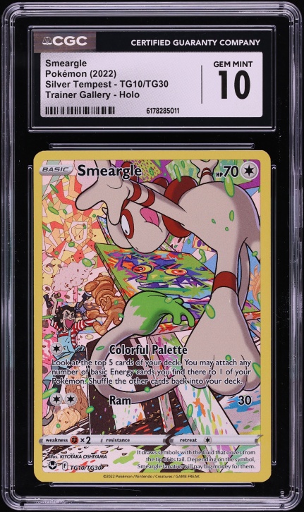 2022 Pokemon Sword & Shield Silver Tempest CHR Smeargle #TG10 CGC 10 GEM MINT