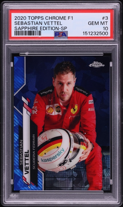2020 Topps Chrome Formula 1 F1 Sapphire Red Sebastian Vettel 1/5