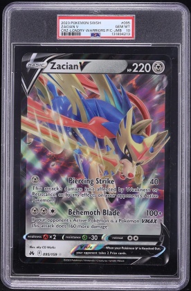 2023 Pokemon Sword & Shield Crown Zenith Legendary Warriors Jumbo Zacian V #095 PSA 10 GEM MINT