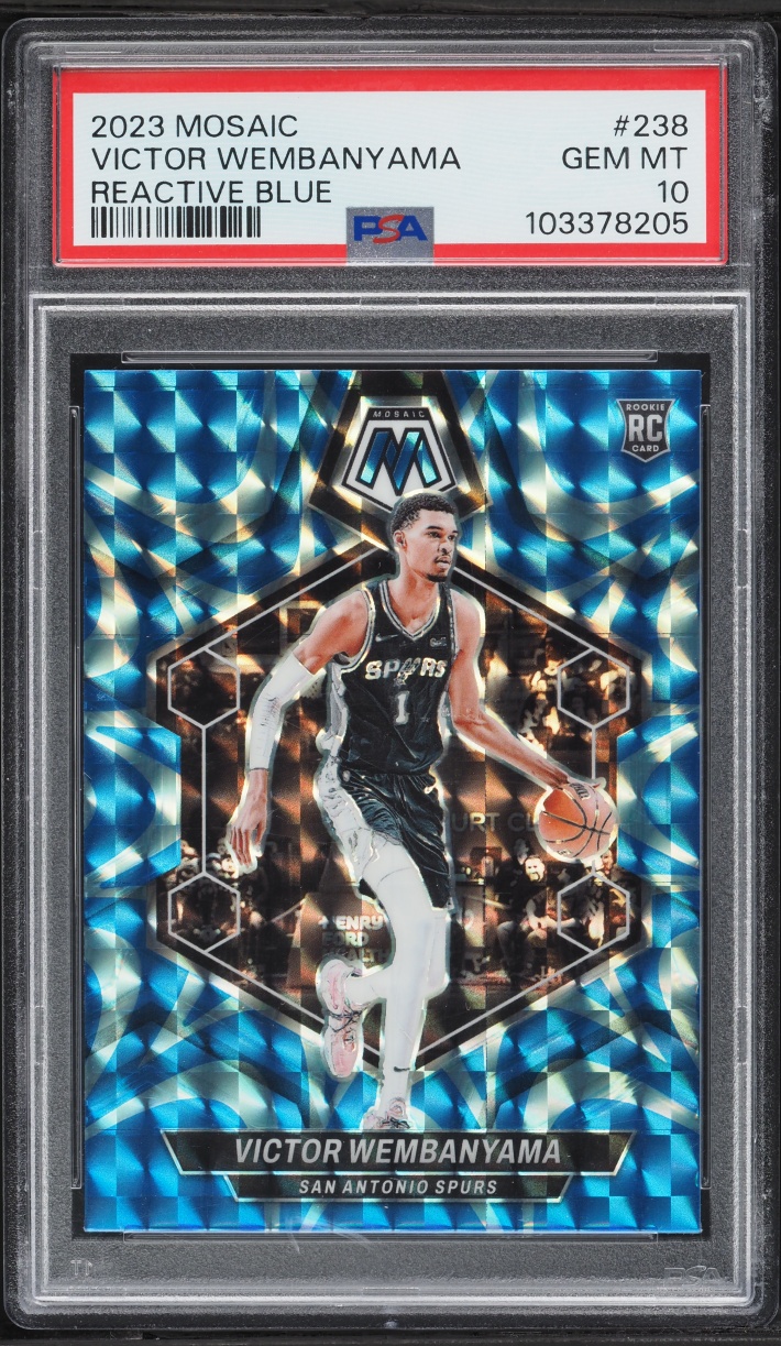 2023 Panini Mosaic Reactive Blue Victor Wembanyama ROOKIE #238 PSA 10 GEM MINT
