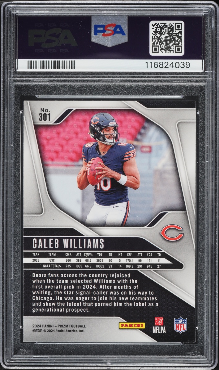 2024 Panini Prizm Caleb Williams ROOKIE #301 PSA 9 MINT