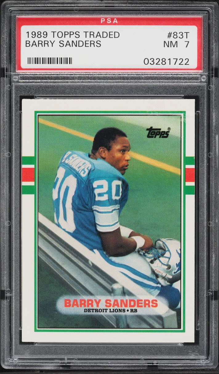 1989 Topps Traded Barry Sanders ROOKIE #83T PSA 7 NRMT