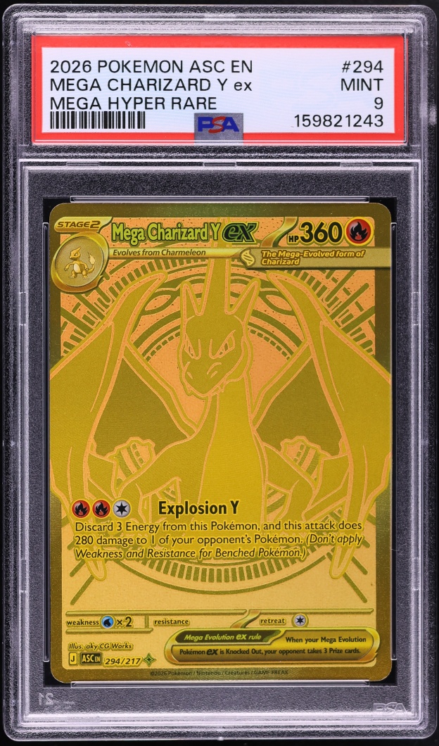 2026 Pokemon Mega Evolution Ascended Heroes MHR Mega Charizard Y ex #294 PSA 9 MINT