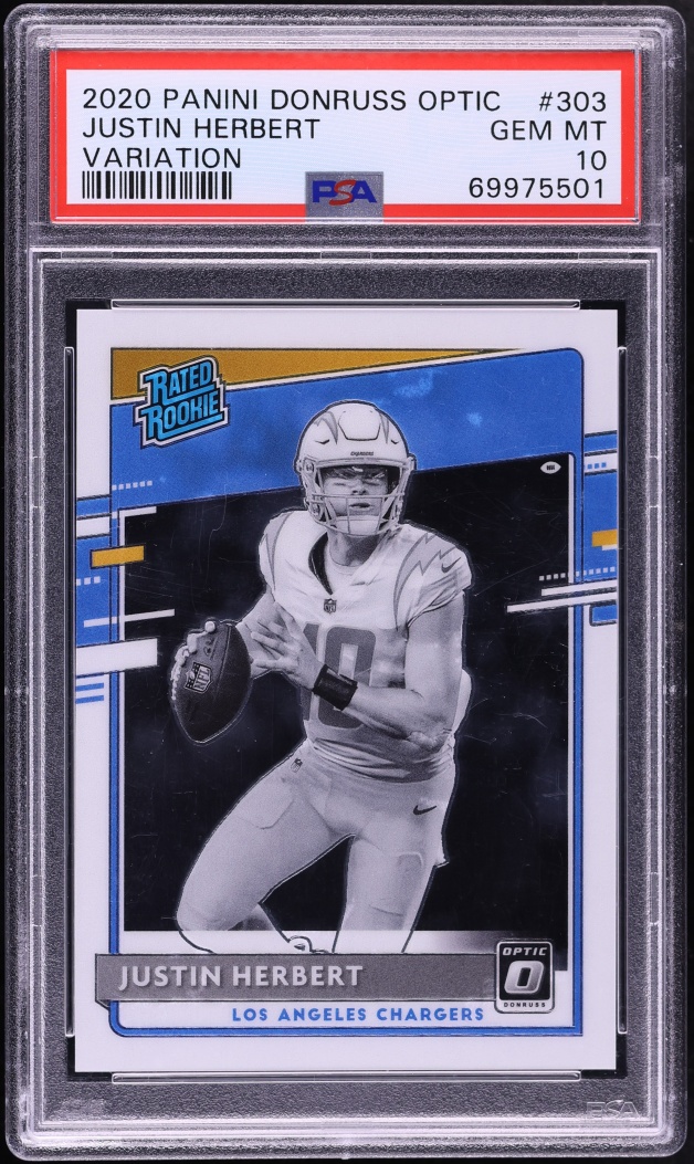 2020 Donruss Optic Variation Justin Herbert ROOKIE #303 PSA 10 GEM MINT