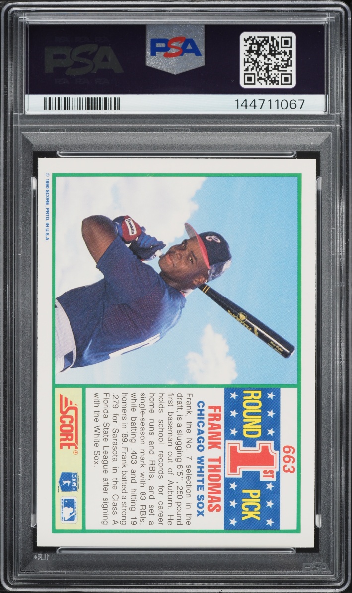 1990 Score Frank Thomas ROOKIE #663 PSA 9 MINT