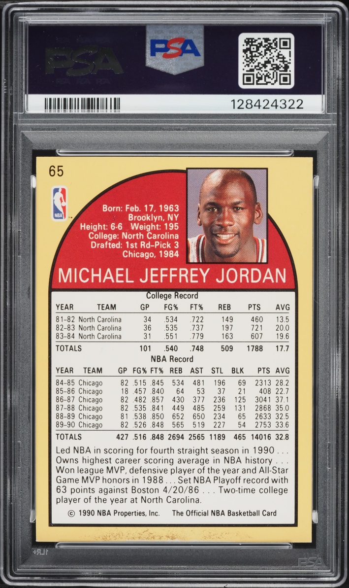 1990 Hoops Michael Jordan #65 PSA 7 NRMT