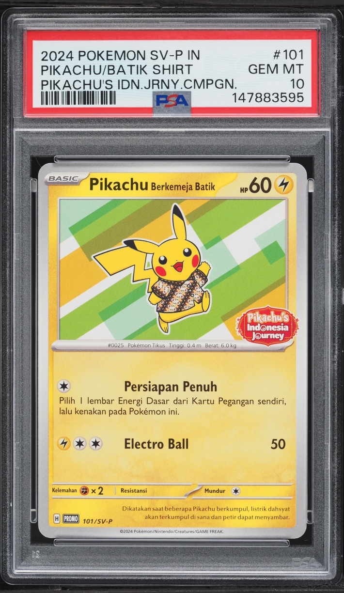 2024 Pokemon Indonesian Scarlet & Violet Promo Journey Pikachu In Batik Shirt #101 PSA 10 GEM