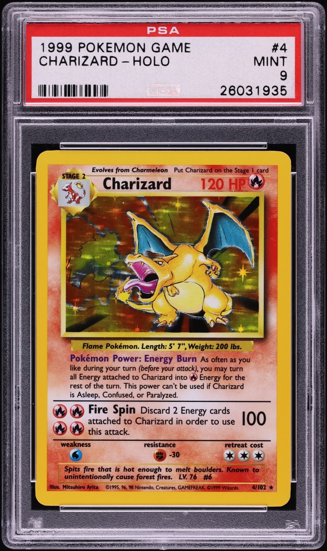 1999 Pokemon Base Set Holo Charizard #4 PSA 9 MINT