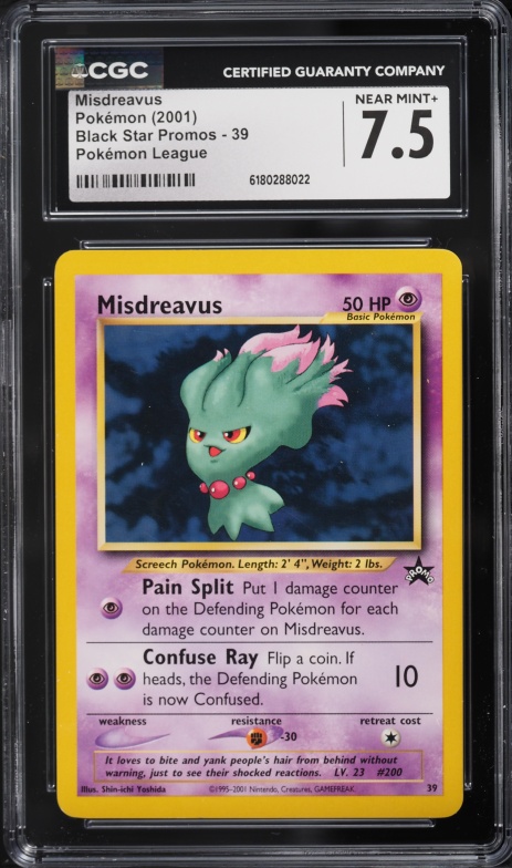 2001 Pokemon Black Star Promo League Misdreavus #39 CGC 7.5 NRMT+