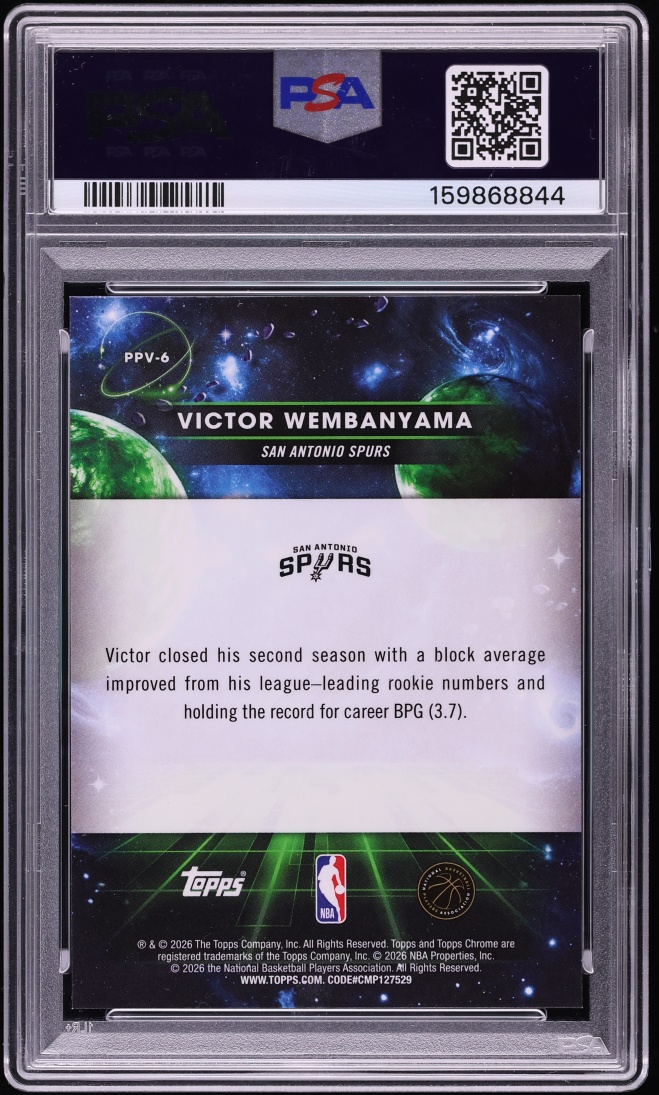 2025 Topps Chrome Cosmic Planetary Pursuit Venus Victor Wembanyama #6 PSA 10 GEM MINT