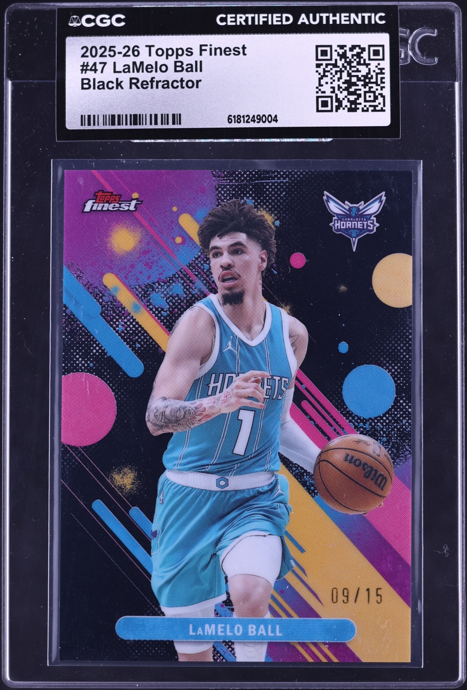2025 Topps Finest Basketball Black Refractor LaMelo Ball #47