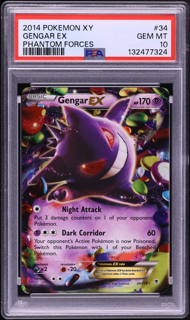 2014 Pokemon XY Phantom Forces Gengar EX #34 PSA 10 GEM MINT