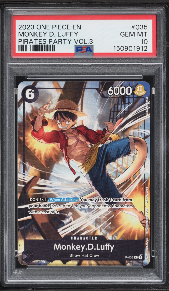 2023 One Piece Promo Pirates Party Vol 3 Monkey D. Luffy #P-035 PSA 10 GEM MINT
