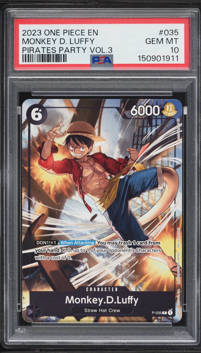 2023 One Piece Promo Pirates Party Vol 3 Monkey D. Luffy #P-035 PSA 10 GEM MINT