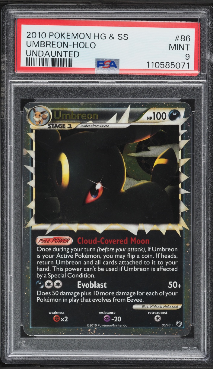 2010 Pokemon Heartgold & Soulsilver Undaunted Holo Umbreon #86 PSA 9 MINT
