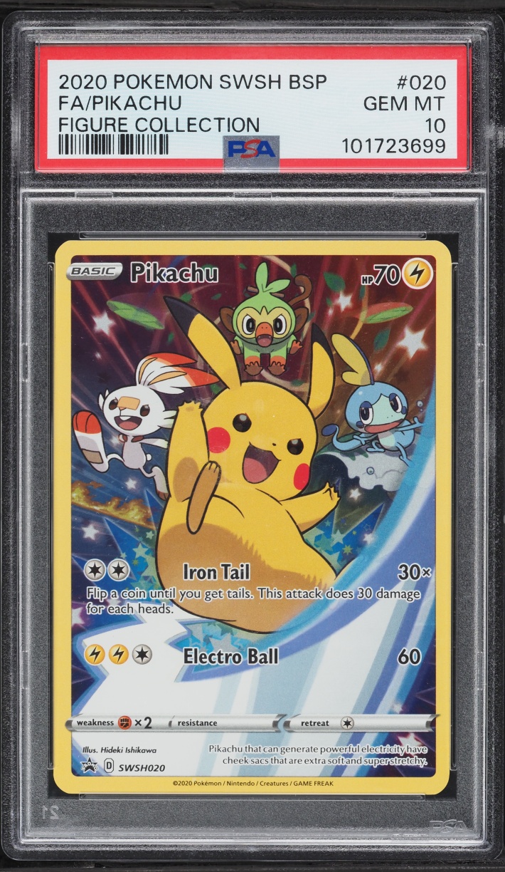 2020 Pokemon Sword & Shield Promo Figure Collection Full Art Pikachu #20 PSA 10 GEM MINT