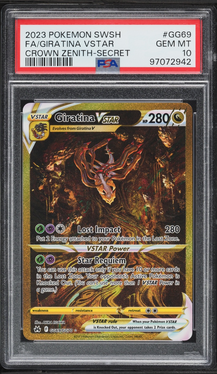 2023 Pokemon Sword & Shield Crown Zenith Gold Rare Giratina Vstar #GG69 PSA 10 GEM MINT