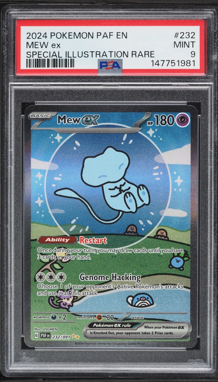 2024 Pokemon Scarlet & Violet Paldean Fates SIR Shiny Mew Ex #232 PSA 9 MINT