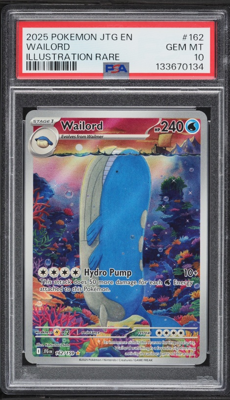 2025 Pokemon Scarlet & Violet Journey Together IR Wailord #162 PSA 10 GEM MINT