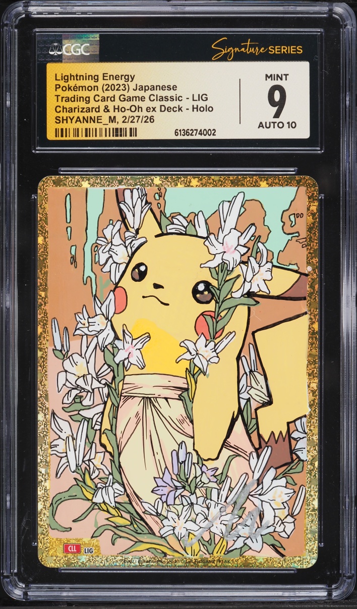 2023 Pokemon Japanese TCG Classic Holo Lightning Energy AUTO CGC Signature Series 9 MINT