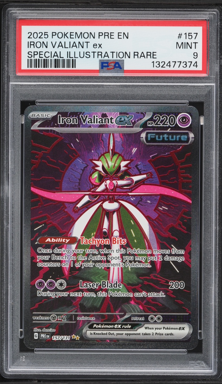 2025 Pokemon Scarlet & Violet Prismatic Evolutions SIR Iron Valiant EX #157 PSA 9 MINT