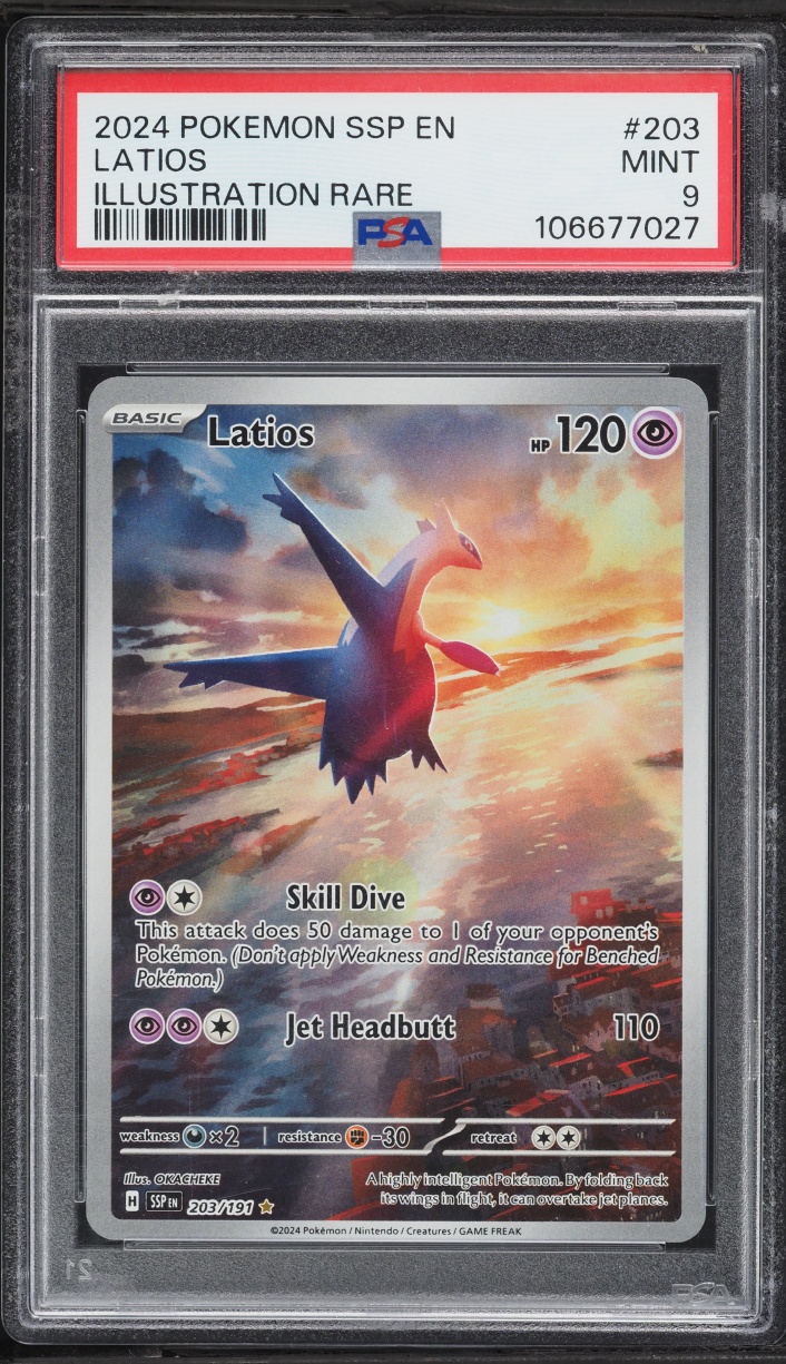 2024 Pokemon Scarlet & Violet Surging Sparks IR Latios #203 PSA 9 MINT