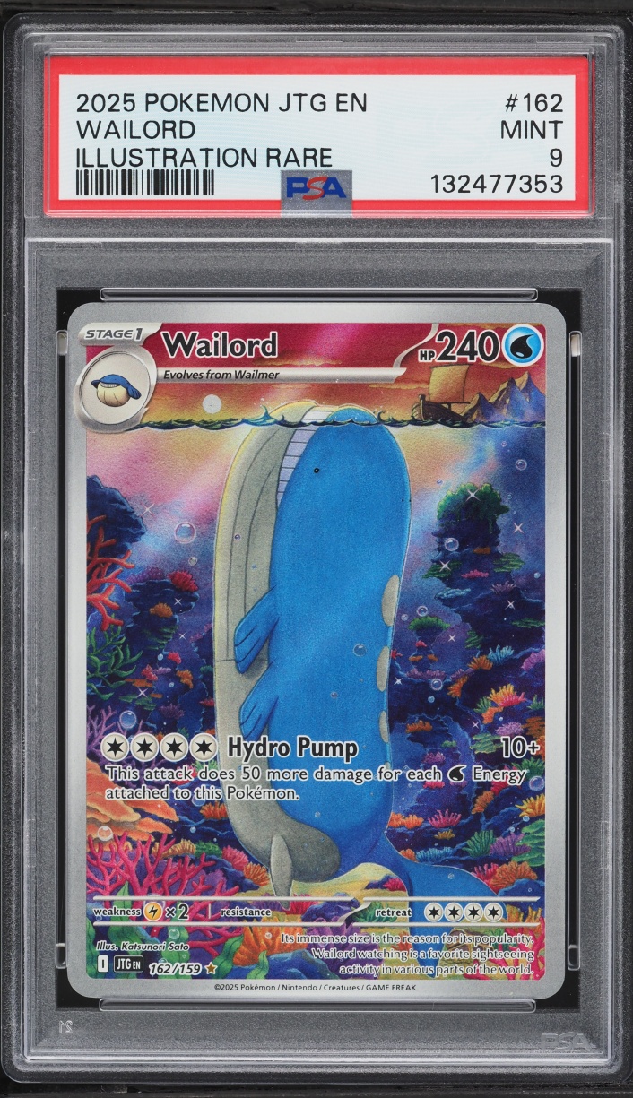 2025 Pokemon Scarlet & Violet Journey Together IR Wailord #162 PSA 9 MINT