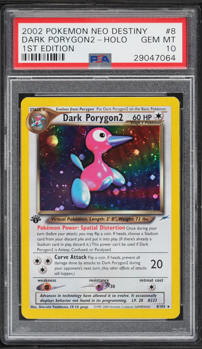 2002 Pokemon Neo Destiny 1st Edition Holo Dark Porygon2 #8 PSA 10 GEM MINT