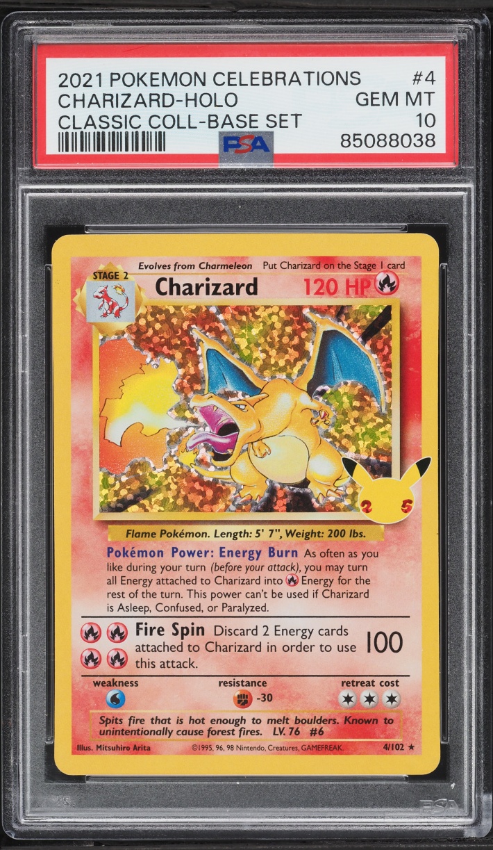2021 Pokemon Sword & Shield Celebrations Classic Collection Holo Charizard #4 PSA 10 GEM MINT