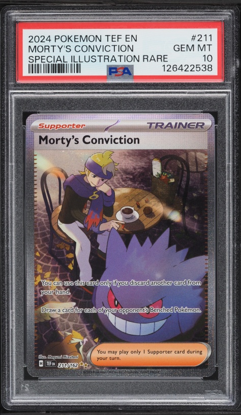 2024 Pokemon Scarlet & Violet Temporal Forces SIR Morty's Conviction #211 PSA 10 GEM MINT
