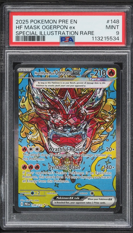 2025 Pokemon Scarlet & Violet Prismatic Evolutions SIR Hearthflame Mask Ogerpon ex #148 PSA 9