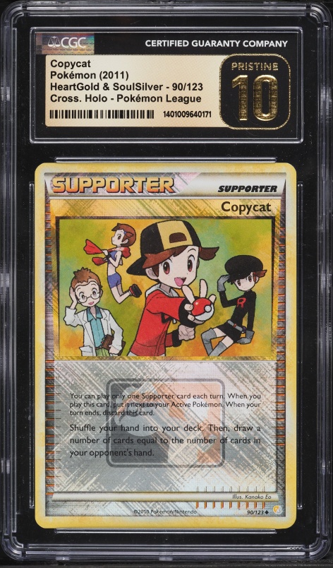 2011 Pokemon HeartGold & SoulSilver League Crosshatch Holo Copycat #90 CGC 10 PRISTINE