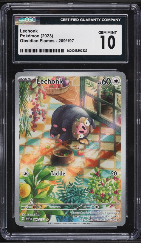 2023 Pokemon Scarlet & Violet Obsidian Flames IR Lechonk #209 CGC 10 GEM MINT