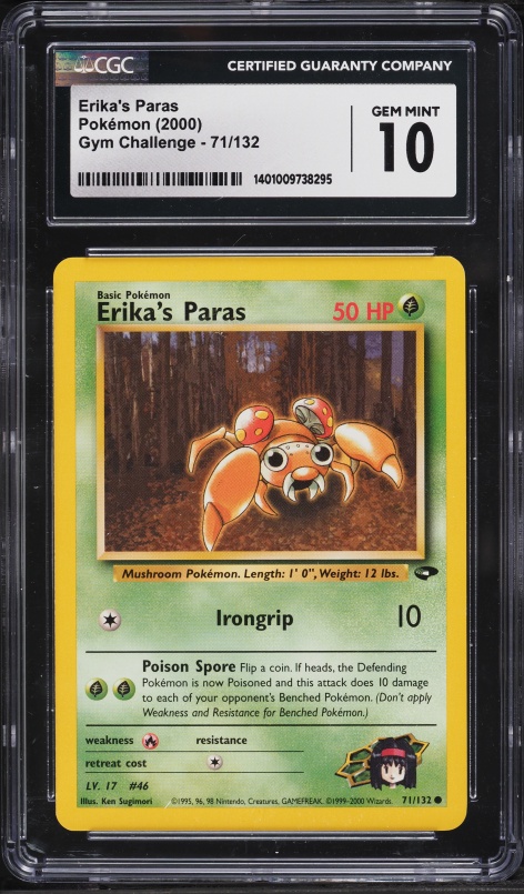 2000 Pokemon Gym Challenge Erika's Paras #71 CGC 10 GEM MINT