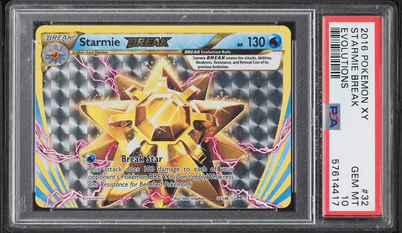 2016 Pokemon XY Evolutions Holo Starmie BREAK #32 PSA 10 GEM MINT