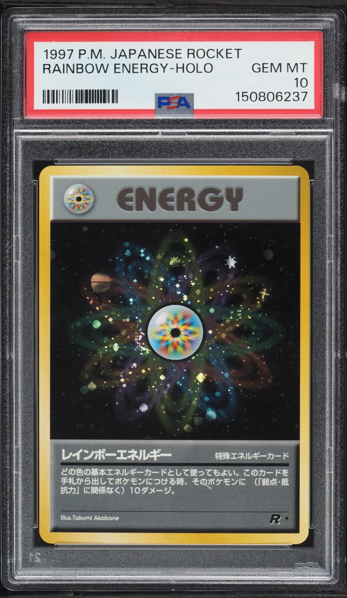 1998 Pokemon Japanese Rocket Gang Holo Rainbow Energy PSA 10 GEM MINT