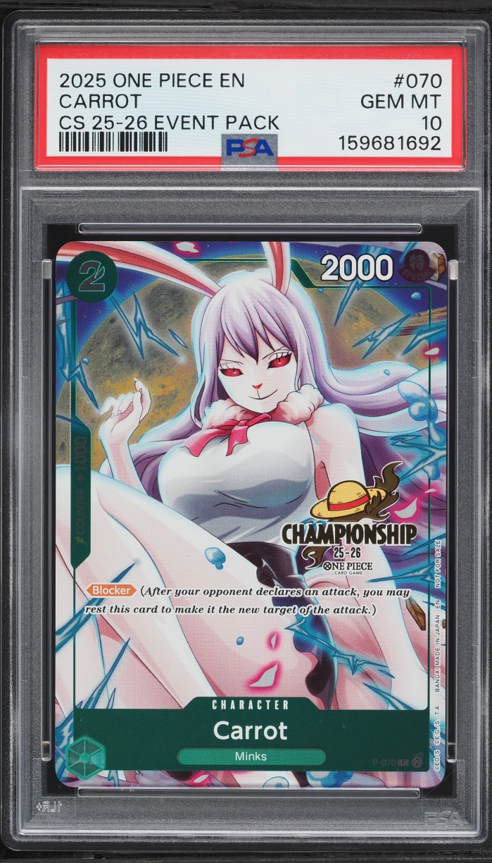 2025 One Piece Championship '25-'26 Event Pack Alt Art Carrot #P-070 PSA 10 GEM MINT