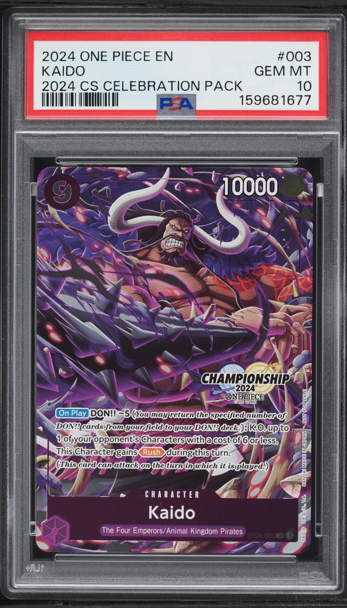 2024 One Piece Championship '24 Celebration Pack SR Alt Art Kaido #003 PSA 10 GEM MINT