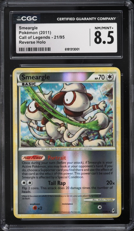 2011 Pokemon Call Of Legends Reverse Holo Smeargle #21 CGC 8.5 NM-MT+