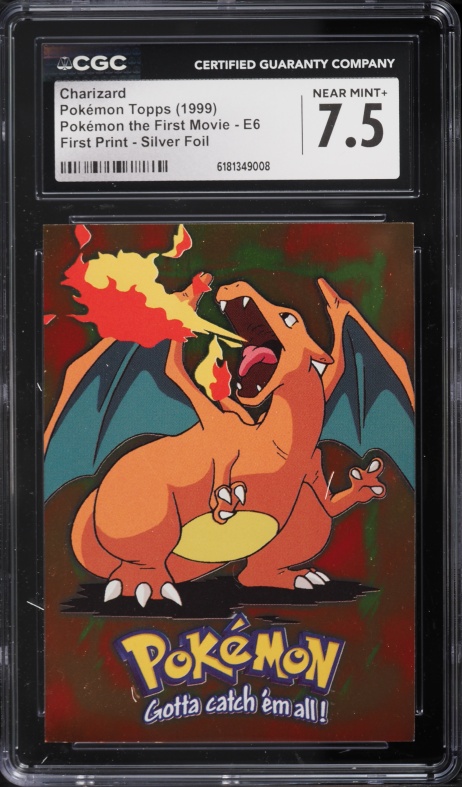1997 Pokemon Japanese Topsun Checkered Prism Charizard #6 PSA 8 NM