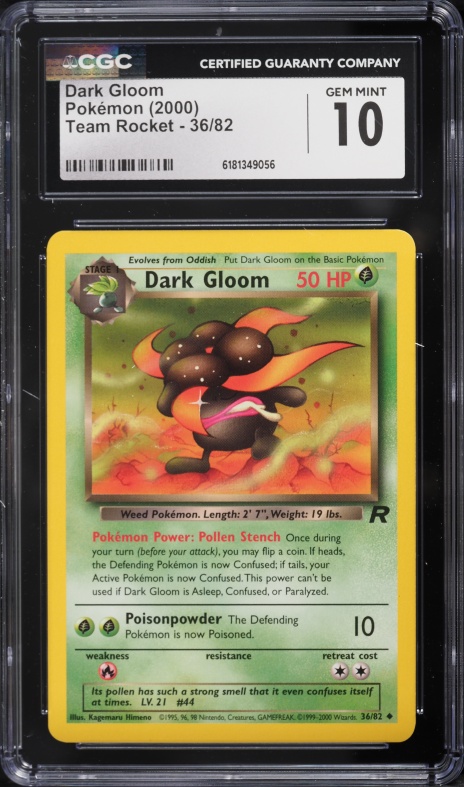 2000 Pokemon Team Rocket Dark Gloom #36 CGC 10 GEM MINT
