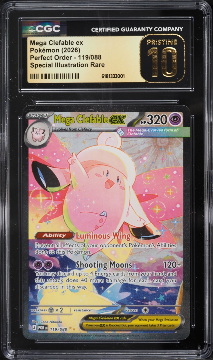 2026 Pokemon Mega Evolution Perfect Order SIR Mega Clefable Ex #119 CGC 10 PRISTINE