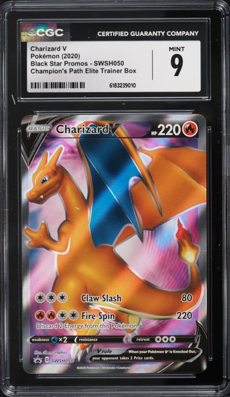 2020 Pokemon SWSH Promo Champion's Path ETB Full Art Charizard V #SWSH050 CGC 9 MINT