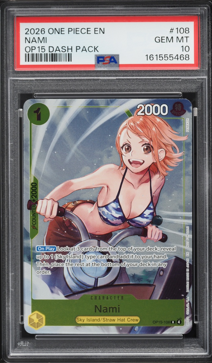 2026 One Piece Adventure On KAMI's Island Dash Pack Nami #OP15-108 PSA 10 GEM MINT