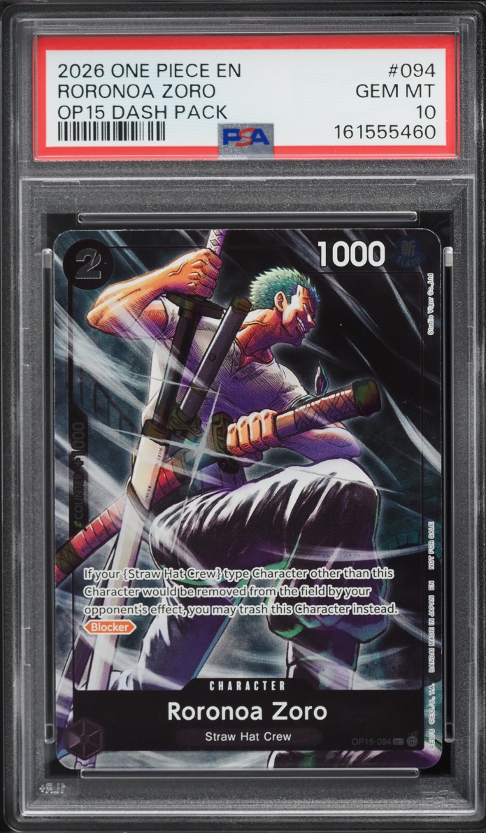 2026 One Piece Adventure On KAMI's Island Dash Pack Roronoa Zoro #OP15-094 PSA 10 GEM MINT